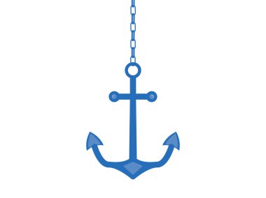 Beyaz arka plan üzerinde izole bir zincir üzerinde demir. Vektör çizim