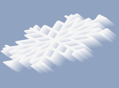 Isometric kar tanesi, gradyan, 3D etkisi. Moda modası. Kış tatili tasarımı. Vektör illüstrasyonu