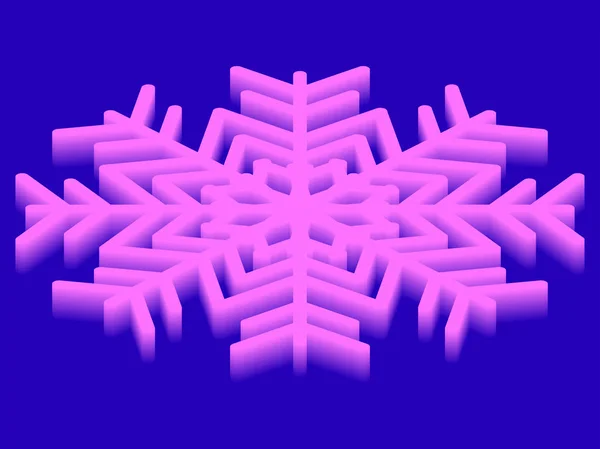 Flocon de neige isométrique avec dégradé, effet 3d. Tendance mode. Élément design des vacances d'hiver. Illustration vectorielle — Image vectorielle