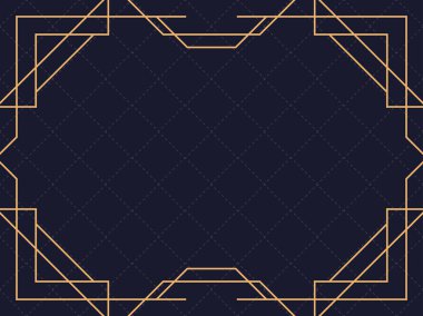 Art deco çerçeve. Klasik doğrusal sınır. Davetiyeler, broşürler ve tebrik kartları için bir şablon tasarla. 1920 'lerin ve 1930' ların tarzı. Vektör illüstrasyonu