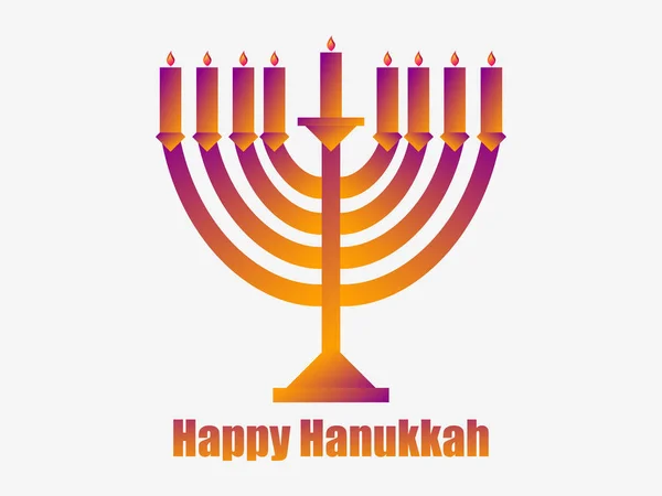 Feliz Hanukkah. Velas Hanukkah. Cartão de saudação com nove velas. Ilustração vetorial — Vetor de Stock