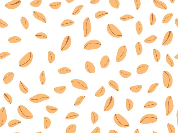 Pola kacang mulus. Kacang panggang. Desain latar belakang untuk pencetakan pada pembungkus, kemasan, kain dan wallpaper. Ilustrasi vektor - Stok Vektor