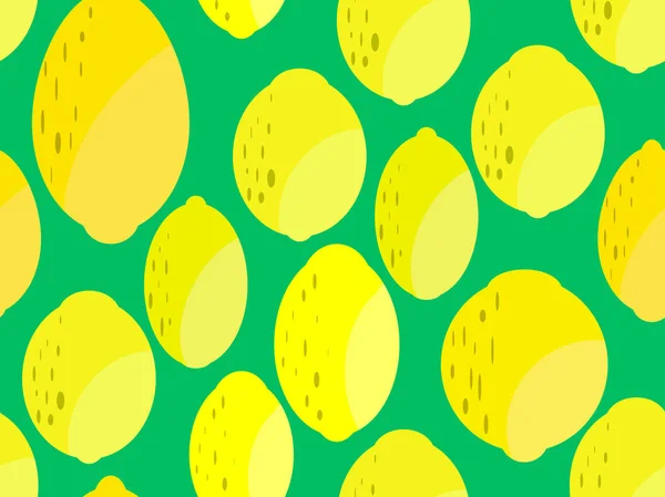 Modèle sans couture citron. Citrons jaunes et verts et citron vert. Contexte pour brochures, matériel promotionnel et papier peint. Illustration vectorielle — Image vectorielle