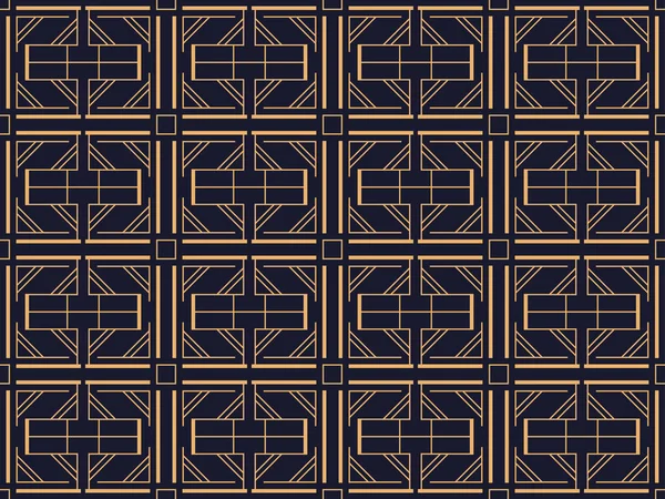 Art Deco nahtlose Muster. lineare geometrische Kunst der 20er Jahre im Retro-Stil. Vektorillustration — Stockvektor