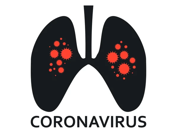 Coronavirus 2019-nCoV, middle east respiratory syndrome. Virus-infected lungs. Vector illustration — 스톡 벡터