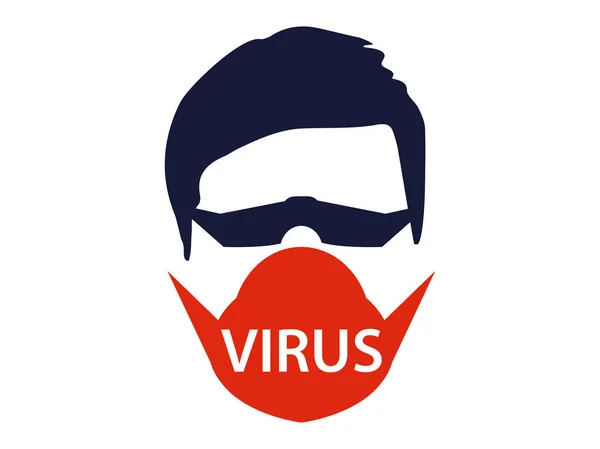 Coronavirus 2019-nCoV, síndrome respiratorio de Oriente Medio. Máscara médica símbolo. Virus chino. Ilustración vectorial — Archivo Imágenes Vectoriales