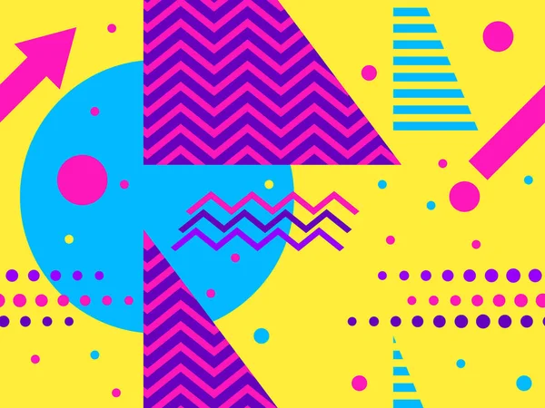 Memphis seamless pattern. Geometric shapes in the style of 80s. For promotional products, wrapping paper and printing. Vector illustration — Stock vektor