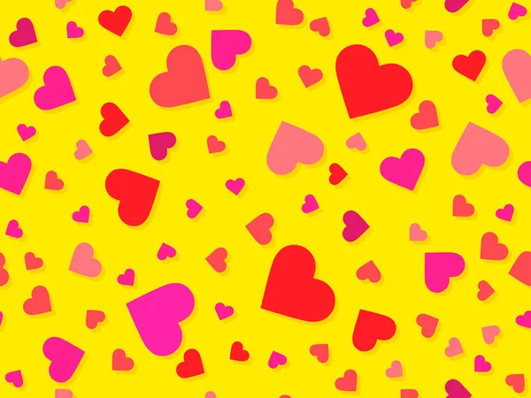 Hearts seamless pattern. Happy Valentine's day, 14th of February. Background for greeting card, wrapping paper, promotional materials. Vector illustration — Stock Vector