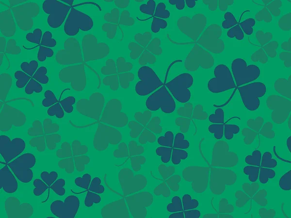 Clover laisse un motif sans couture. Saint Patrick, vacances irlandaises. Contexte pour carte de vœux, papier d'emballage, matériel promotionnel. Illustration vectorielle — Image vectorielle