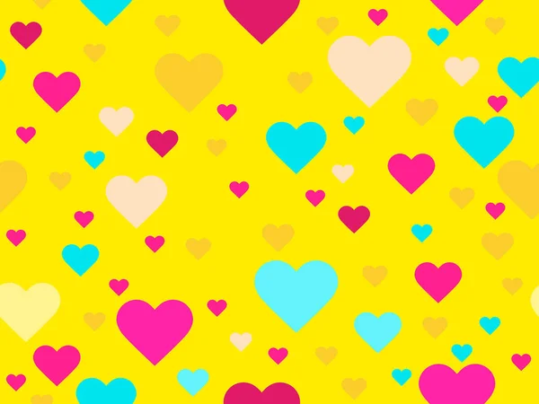 Hearts seamless pattern. Happy Valentine's day, 14th of February. Background for greeting card, wrapping paper, promotional materials. Vector illustration — Stock Vector