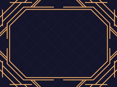 Art deco çerçeve. Klasik doğrusal sınır. Davetiyeler, broşürler ve tebrik kartları için bir şablon tasarla. 1920 'lerin ve 1930' ların tarzı. Vektör illüstrasyonu