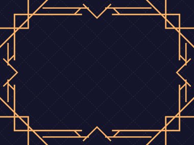 Art deco çerçeve. Klasik doğrusal sınır. Davetiyeler, broşürler ve tebrik kartları için bir şablon tasarla. 1920 'lerin ve 1930' ların tarzı. Vektör illüstrasyonu