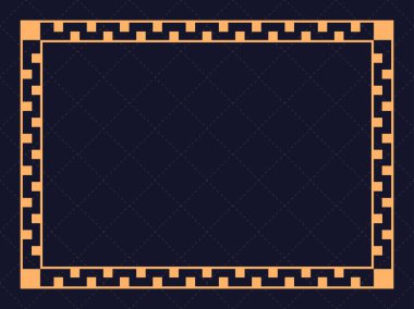 Art deco çerçeve. Klasik doğrusal sınır. Davetiyeler, broşürler ve tebrik kartları için bir şablon tasarla. 1920 'lerin ve 1930' ların tarzı. Vektör illüstrasyonu