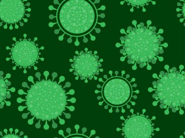 Coronavirus hastalığı COVID-19. Virüs hücresi kusursuz desen. 2019-NCoV, Orta Doğu solunum sendromu. Koronavirüs salgını. Vektör illüstrasyonu