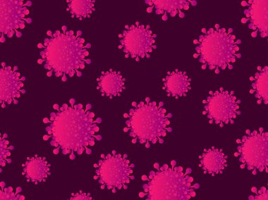 Coronavirus hastalığı COVID-19. Virüs hücresi kusursuz desen. 2019-NCoV, Orta Doğu solunum sendromu. Koronavirüs salgını. Vektör illüstrasyonu