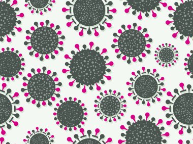 Coronavirus hastalığı COVID-19. Virüs hücresi kusursuz desen. 2019-NCoV, Orta Doğu solunum sendromu. Koronavirüs salgını. Vektör illüstrasyonu