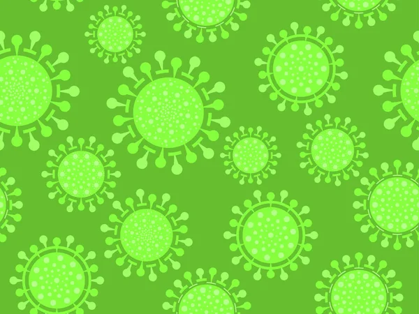 Coronavirus Disease Covid Virus Cell Seamless Pattern 2019 Ncov Middle — Stock Vector