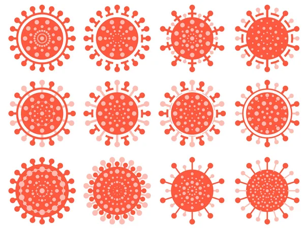 Створюється Іконка Covid Колекція Вірусів Ізольована Білому Тлі 2019 Ncov — стоковий вектор