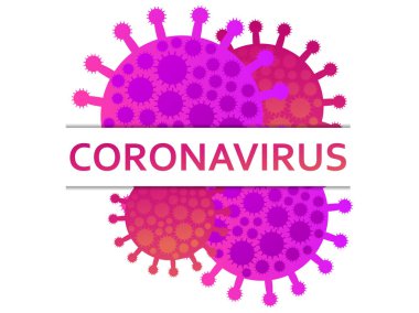 Coronavirus hastalığı COVID-19, Orta Doğu solunum sendromu. Beyaz arka planda bakteri pankartı. Vektör illüstrasyonu