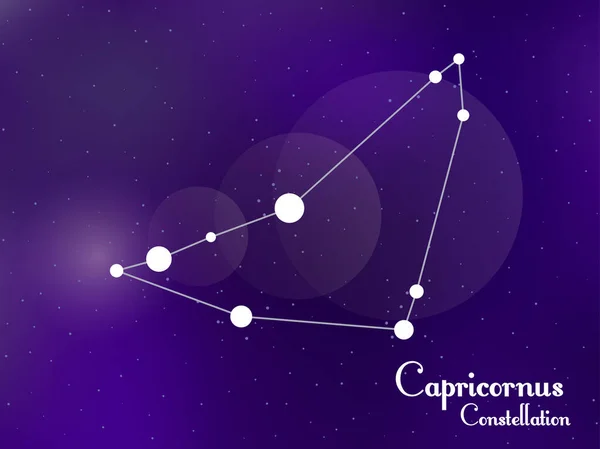 Constelación Capricornio Cielo Nocturno Estrellado Racimo Estrellas Galaxia Espacio Profundo — Vector de stock