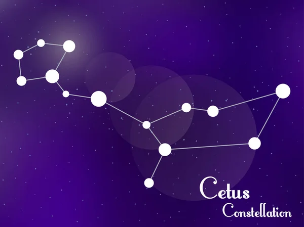 Constelación Cetus Cielo Nocturno Estrellado Racimo Estrellas Galaxia Espacio Profundo — Archivo Imágenes Vectoriales