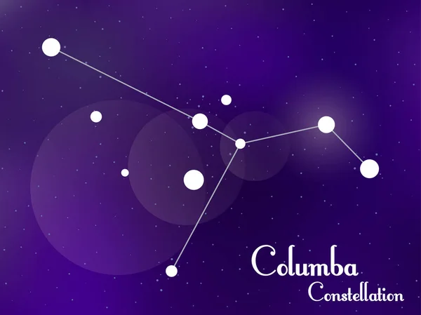 Kolumba Csillagkép Csillagos Éjszakai Égbolt Csillaghalmaz Galaxis Mélyűr Vektorillusztráció — Stock Vector