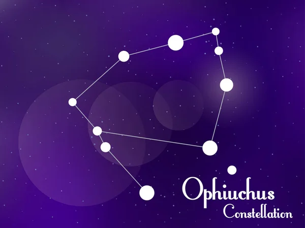 Ophiuchus Csillagkép Csillagos Éjszakai Égbolt Csillaghalmaz Galaxis Mélyűr Vektorillusztráció — Stock Vector