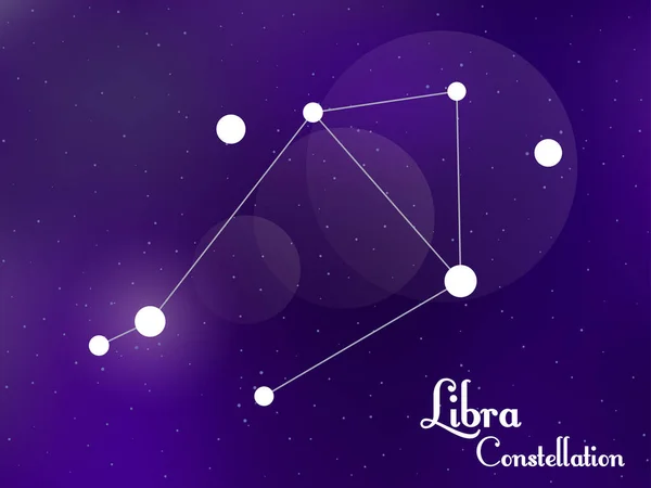 Constelación Libra Cielo Nocturno Estrellado Racimo Estrellas Galaxia Espacio Profundo — Archivo Imágenes Vectoriales