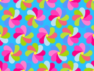 Kağıt renkli yapraklar, dikişsiz desen. Parlak renkli yaz arkaplanı. Vektör illüstrasyonu