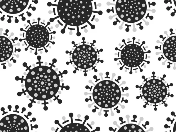 Вірусна Клітина Безшовний Візерунок Хвороба Коронавірусу Covid Пандемія Коронавірусу Векторні — стоковий вектор