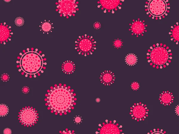 Patrón Sin Fisuras Células Virales Enfermedad Por Coronavirus Covid Pandemia — Vector de stock