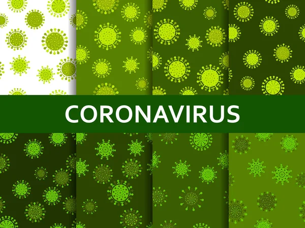 Viruscel Set Van Naadloos Patroon Coronavirusziekte Covid Midden Oosten Respiratoir — Stockvector