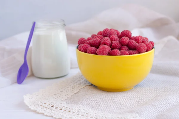 Comidas saludables. Yogur casero con frutas y bayas —  Fotos de Stock