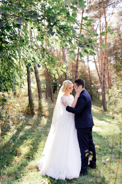 結婚式の日に幸せな花嫁と新郎 — ストック写真