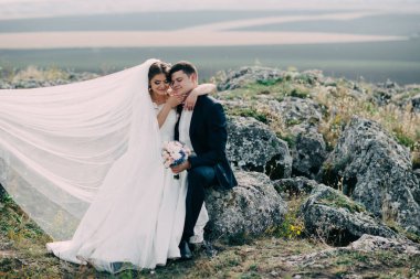 Güzel gelin çift birlikte vakit