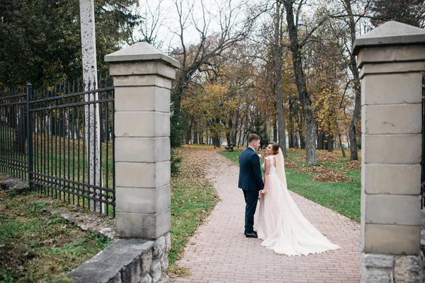 O noivo e a noiva juntos. Casamento casal. — Fotografia de Stock