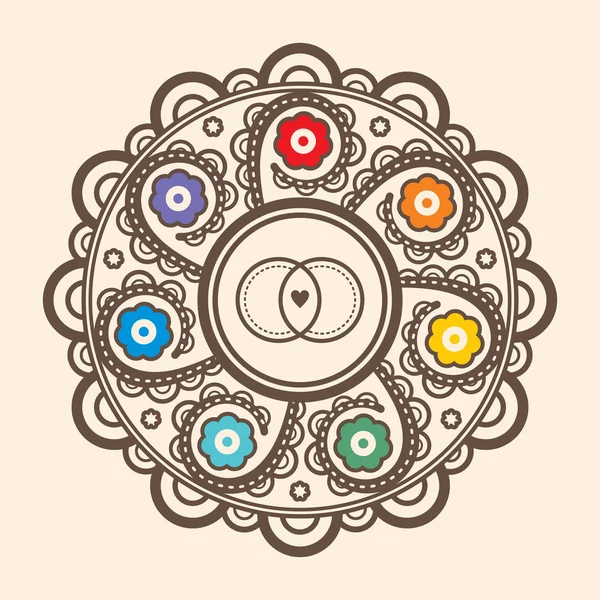 Mandala para invitaciones de boda y tarjetas de felicitación . — Archivo Imágenes Vectoriales