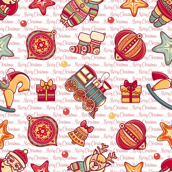 Seamless pattern. Christmas style. Christmas hand drawn design elements. — Stock Vector