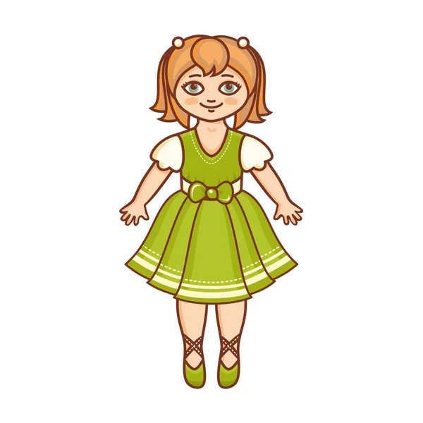 Een kleine ballerina in een mooie jurk. Vectorillustratie — Stockvector