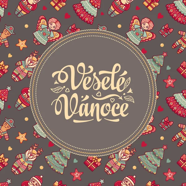 Vesele vanoce - tarjetas de felicitación. Navidad en la República Checa . — Vector de stock