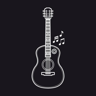 Bir müzik aleti gitarıdır. Vektör görüntü