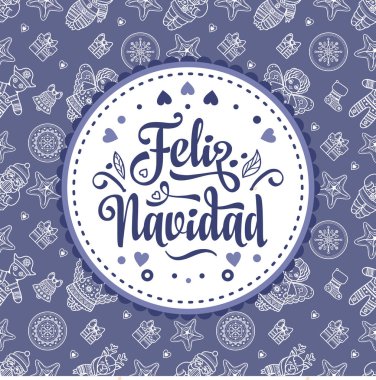 Feliz navidad. İspanyolca dil kartında Xmas.