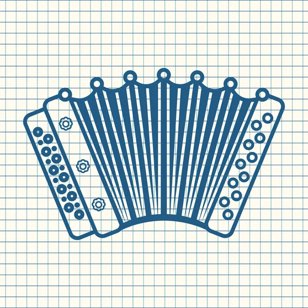 Accordéon. Instrument de musique pour enfant. Jouet bébé. Cartoon style . — Image vectorielle