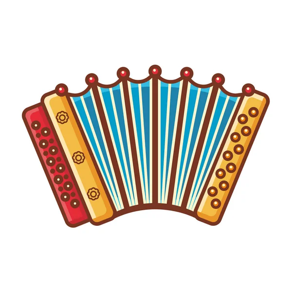 Ziehharmonika. Musikinstrument für Kinder. Babyspielzeug. Cartoon-Stil. — Stockvektor