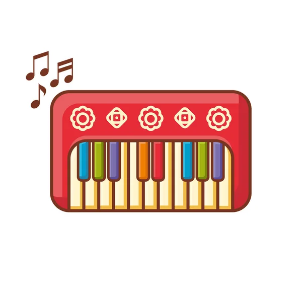 ピアノ。子供のための楽器。赤ちゃんグッズ。漫画のスタイル. — ストックベクタ