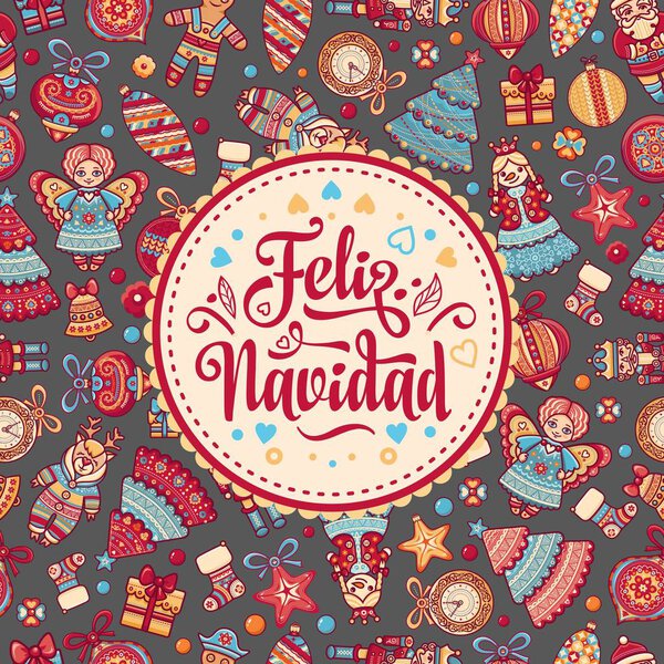 Фелис Навидад. Рождественская открытка на испанском языке
.