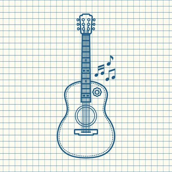 La guitare est un instrument de musique. Image vectorielle — Image vectorielle
