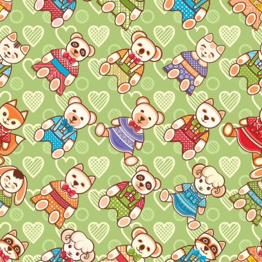 Çocuk oyuncak seamless modeli. Kartpostal, afiş, el ilanı için tasarım öğesi