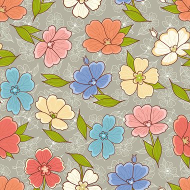 Çiçek Yazdır. Seamless modeli. Botanik süsleme.