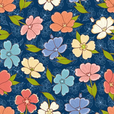 Çiçek Yazdır. Seamless modeli. Botanik süsleme.